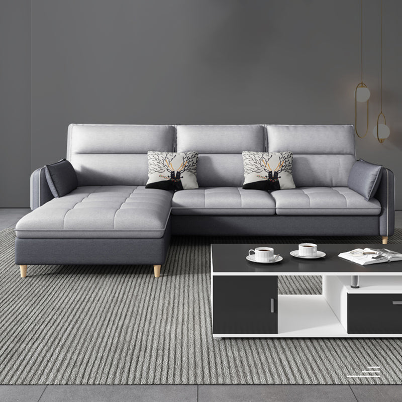 Mid Century Modern 3-seater Sofa Faux Leather/Fabric Square Arm Sofa