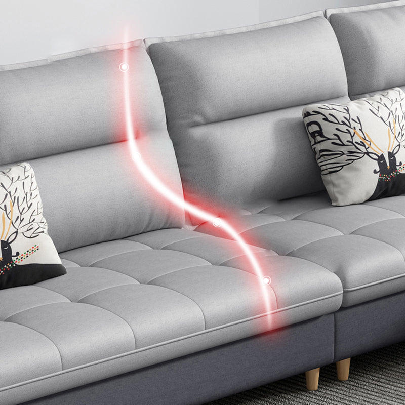 Mid Century Modern 3-seater Sofa Faux Leather/Fabric Square Arm Sofa