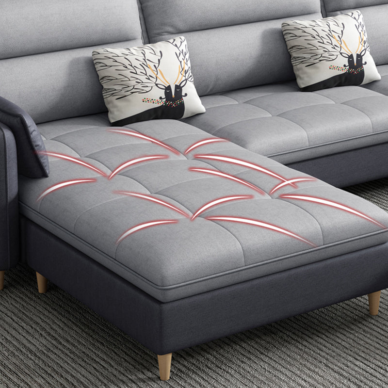 Mid Century Modern 3-seater Sofa Faux Leather/Fabric Square Arm Sofa