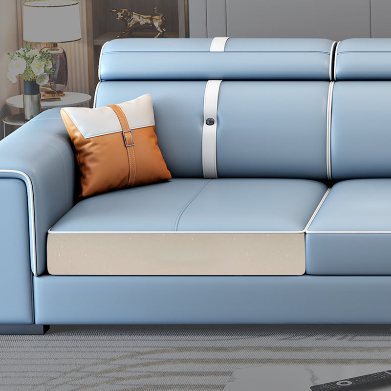 Scandinavian Light Blue Sofa/Sectional with Square Arm for Living Room