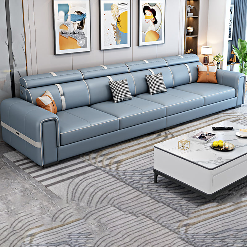 Scandinavian Light Blue Sofa/Sectional with Square Arm for Living Room