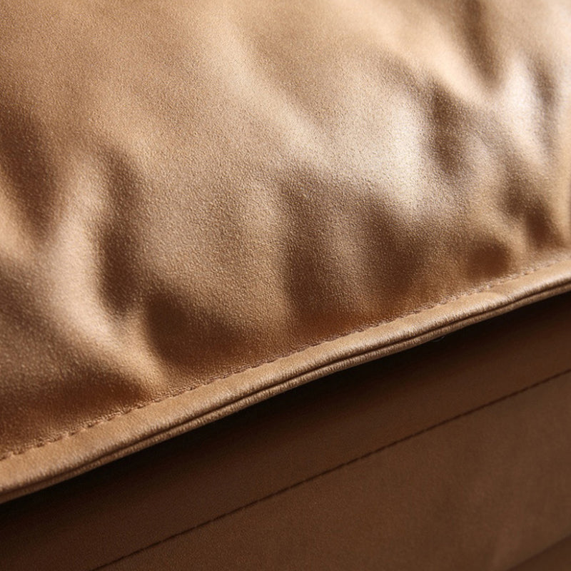 Modern Faux Leather Brown Sofa Pillow Top Arm Cushions Sofa & Chaise