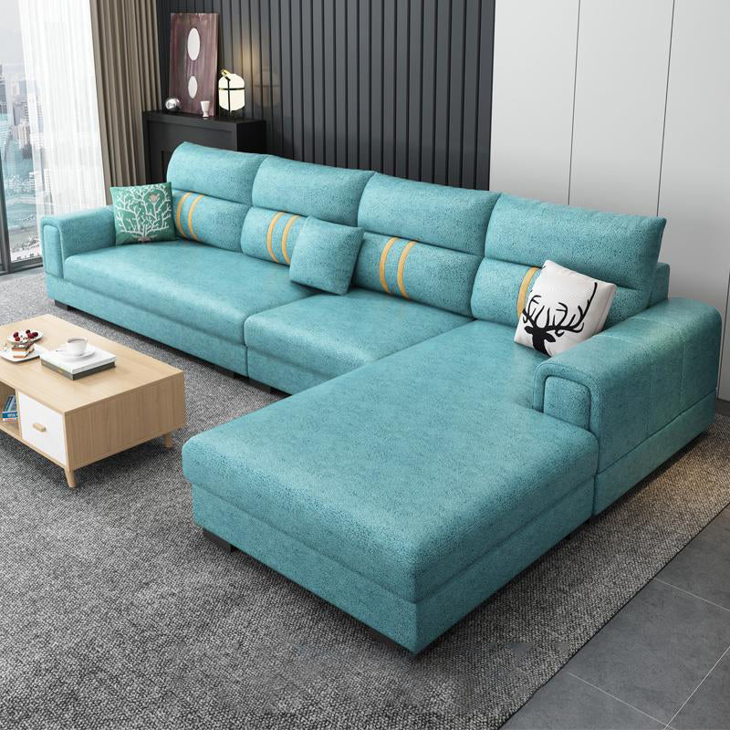 Scandinavian 4-seater Sectional with Square Arm for Living Room