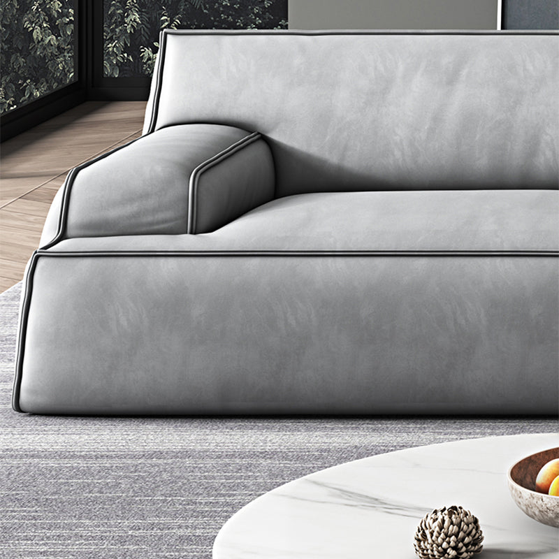 Recessed Arm Modular/Stationary Furniture Sectionals in Grey