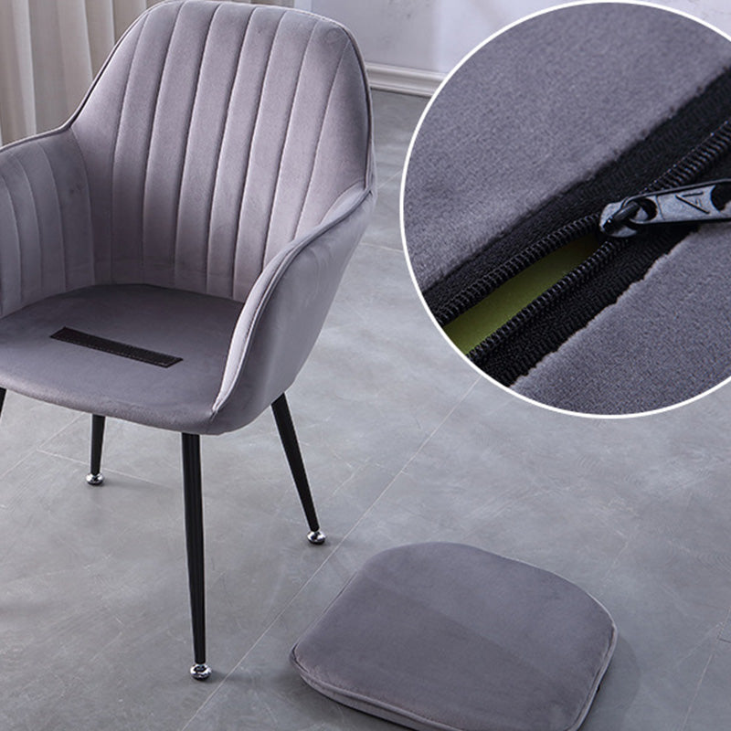 Sewn Pillow Back Chair with Flared Arms and Basic Four Legs for Apartment