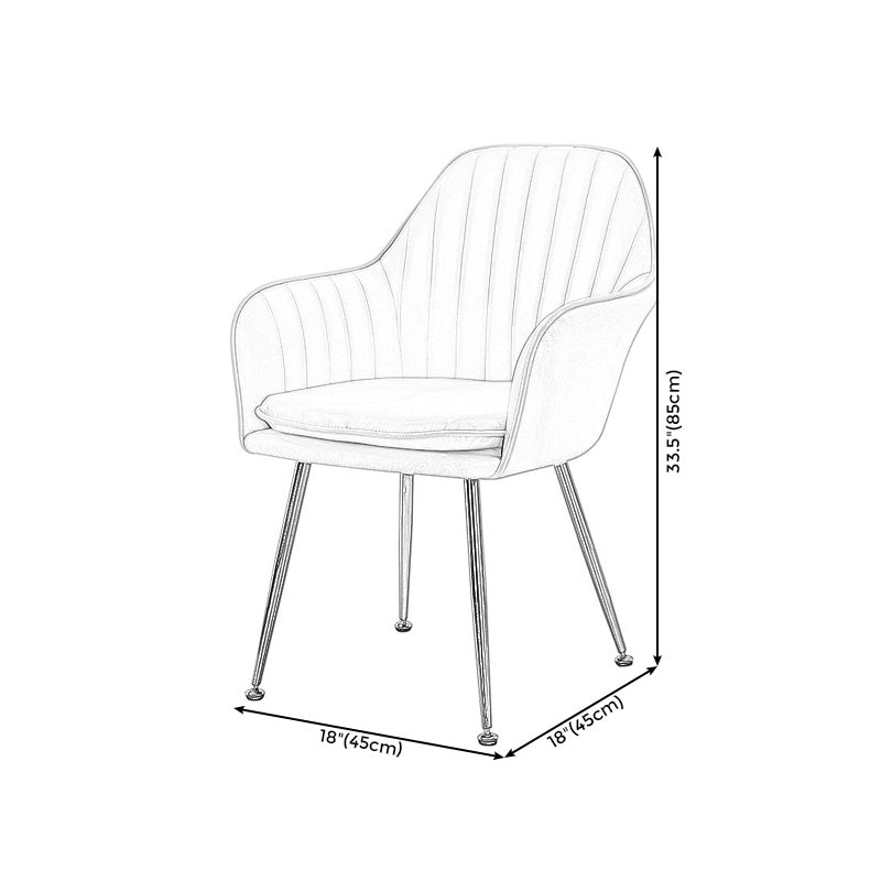 Sewn Pillow Back Chair with Flared Arms and Basic Four Legs for Apartment