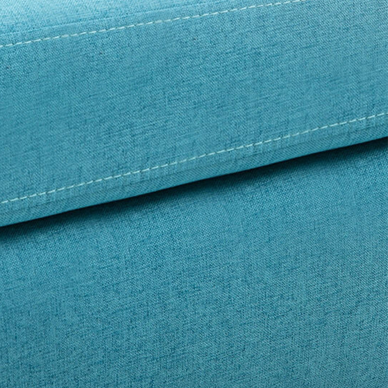 Linen and Faux Leather Sloped Arms Basic Four Leg Accent Chair Set