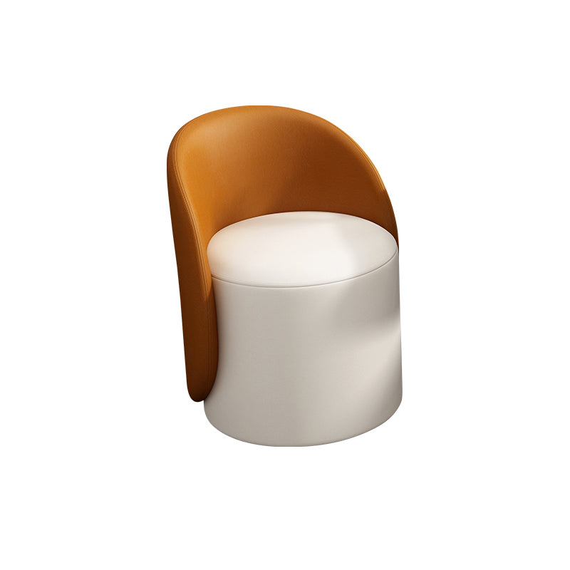 Linen Blend Barrel Accent Chair with Fixed Back, 19.69" W √ó 19.69" L √ó 26.77" H