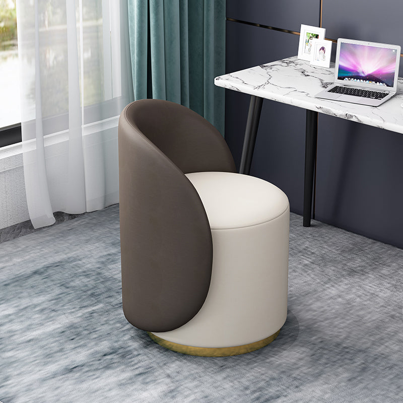 Linen Blend Barrel Accent Chair with Fixed Back, 19.69" W √ó 19.69" L √ó 26.77" H