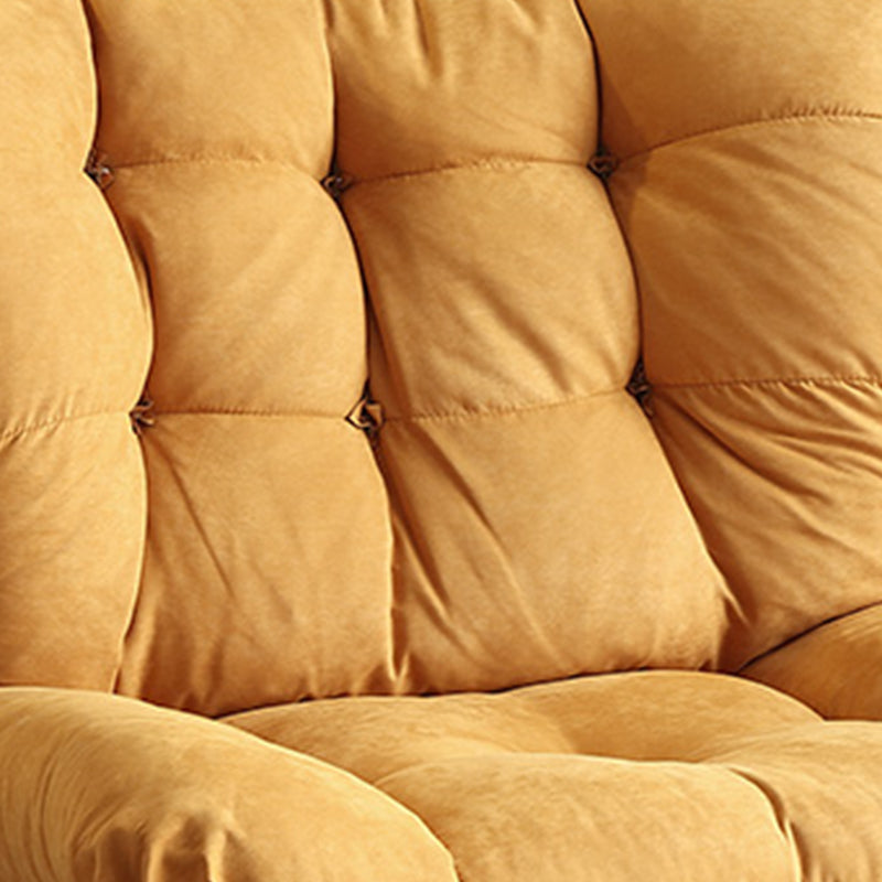 Modern High Back Armless Chair, Fabric Upholstered Biscuit Accent Chair