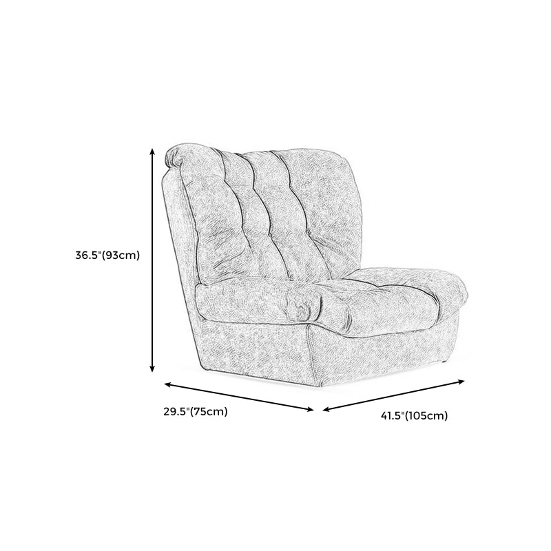 Modern High Back Armless Chair, Fabric Upholstered Biscuit Accent Chair