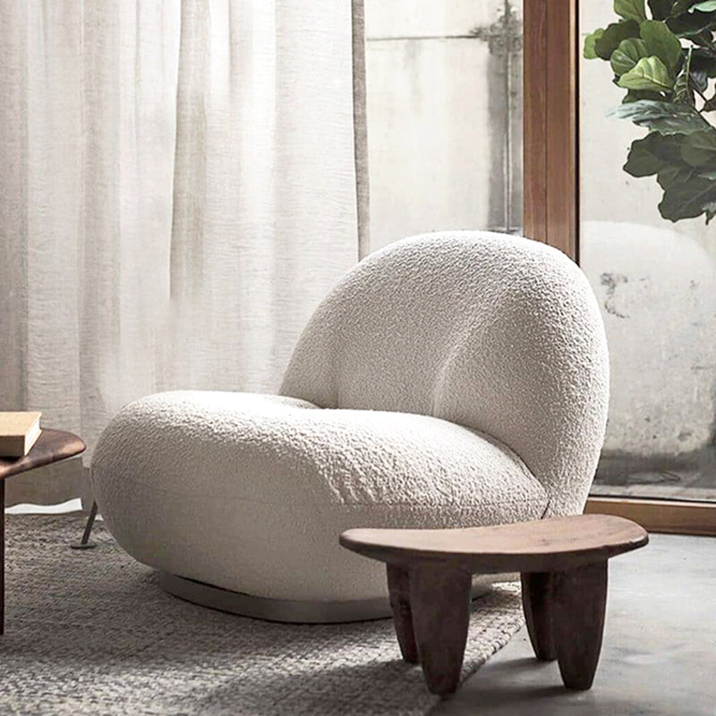 Wool Chair 28.7" L x31.1"W x26.7"H Swivel Chair for Living Room