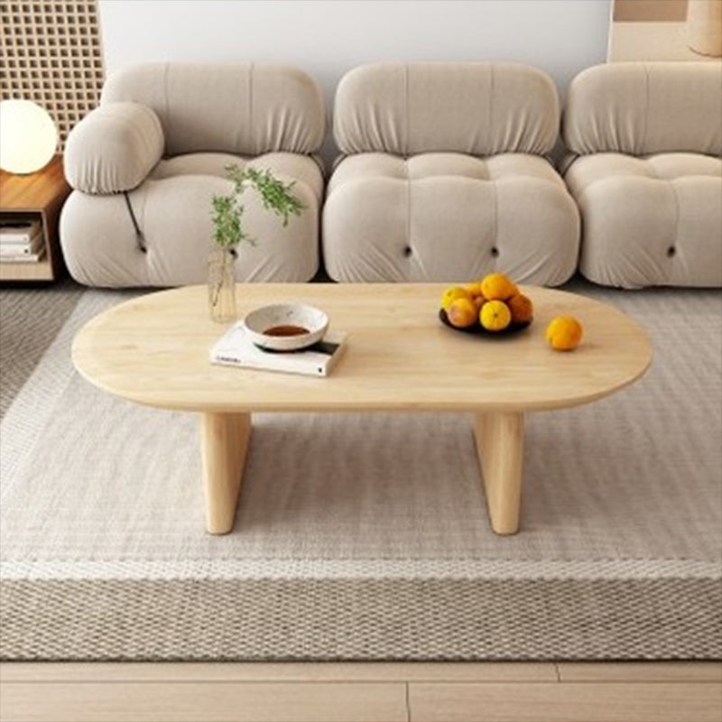 15.7"H Modern Style Sled Base Wooden Solid Color Round Coffee Table