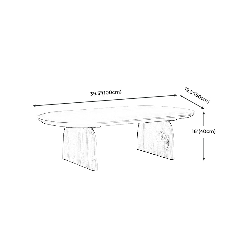 15.7"H Modern Style Sled Base Wooden Solid Color Round Coffee Table