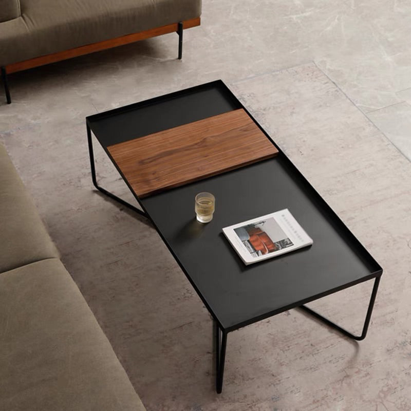 Modern Style Metal Craft Cross Table Base Black Rectangular & Square Coffee Table