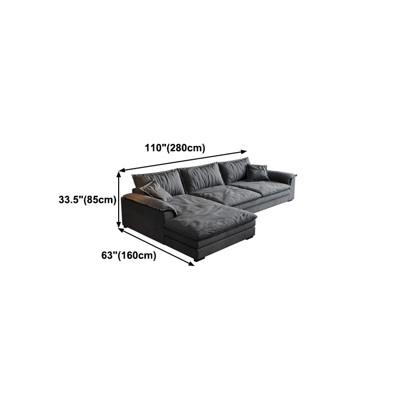 Contemporary Loose Back 33.46" H Sofa Pillow Top Arm Sofa & Chaise