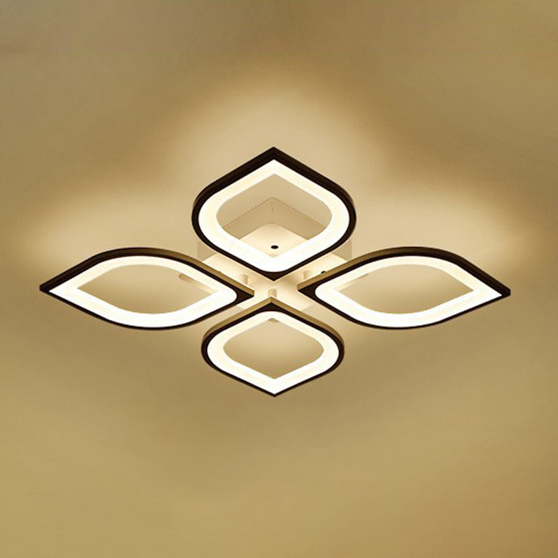 Floral Ceiling Light Fixture Nordic Style LED Close to Ceiling Lamp with Acrylic Shade
