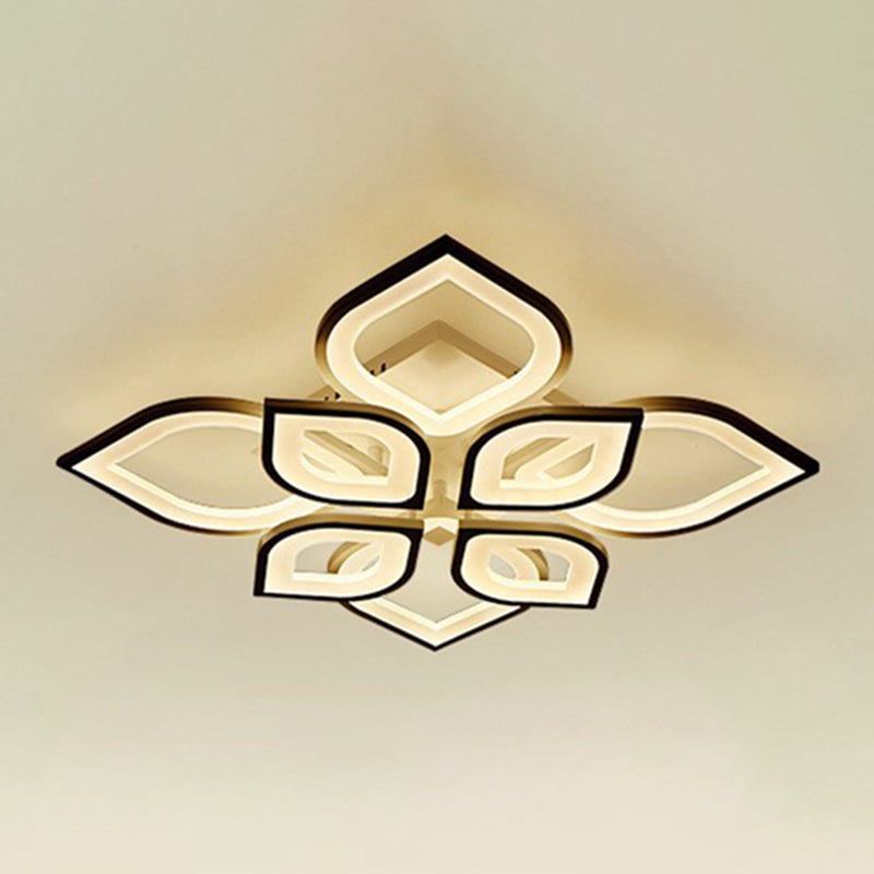 Floral Ceiling Light Fixture Nordic Style LED Close to Ceiling Lamp with Acrylic Shade