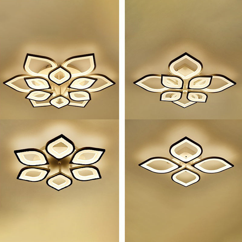 Floral Ceiling Light Fixture Nordic Style LED Close to Ceiling Lamp with Acrylic Shade