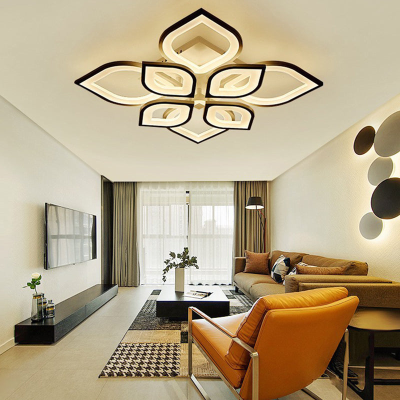 Floral Ceiling Light Fixture Nordic Style LED Close to Ceiling Lamp with Acrylic Shade