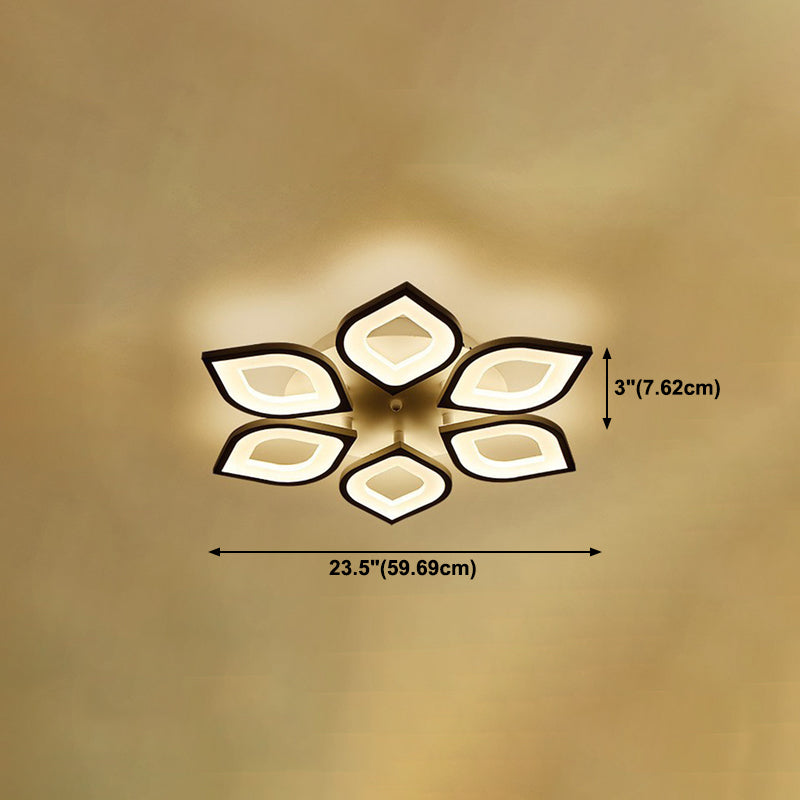 Floral Ceiling Light Fixture Nordic Style LED Close to Ceiling Lamp with Acrylic Shade