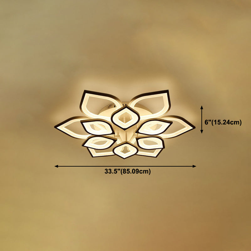 Floral Ceiling Light Fixture Nordic Style LED Close to Ceiling Lamp with Acrylic Shade