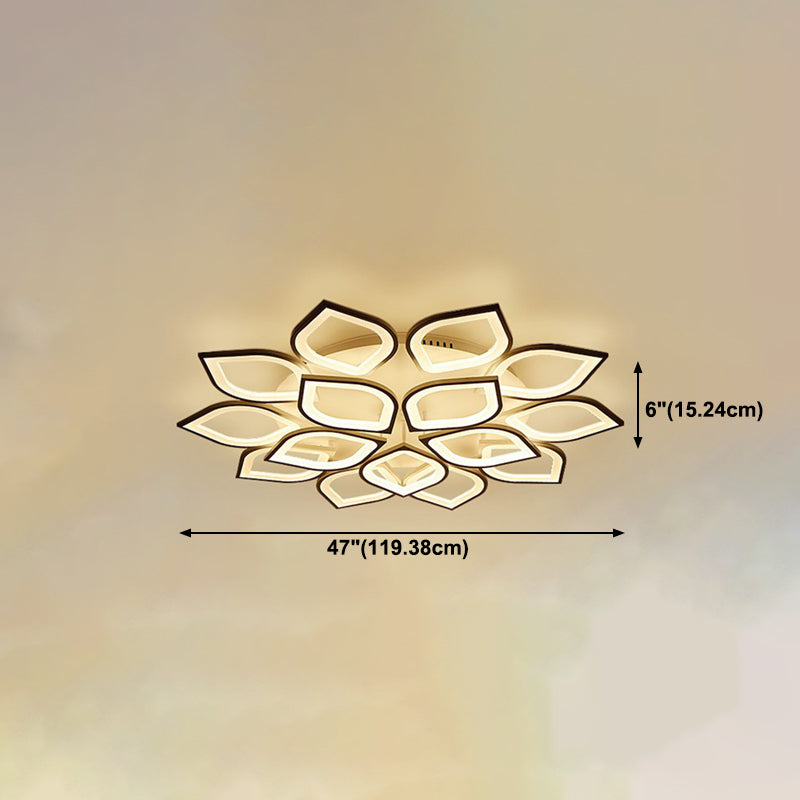 Floral Ceiling Light Fixture Nordic Style LED Close to Ceiling Lamp with Acrylic Shade