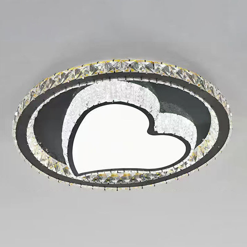 Crystal Round LED Ceiling Lamp Modern Style Flush Mount Light for Bedroom