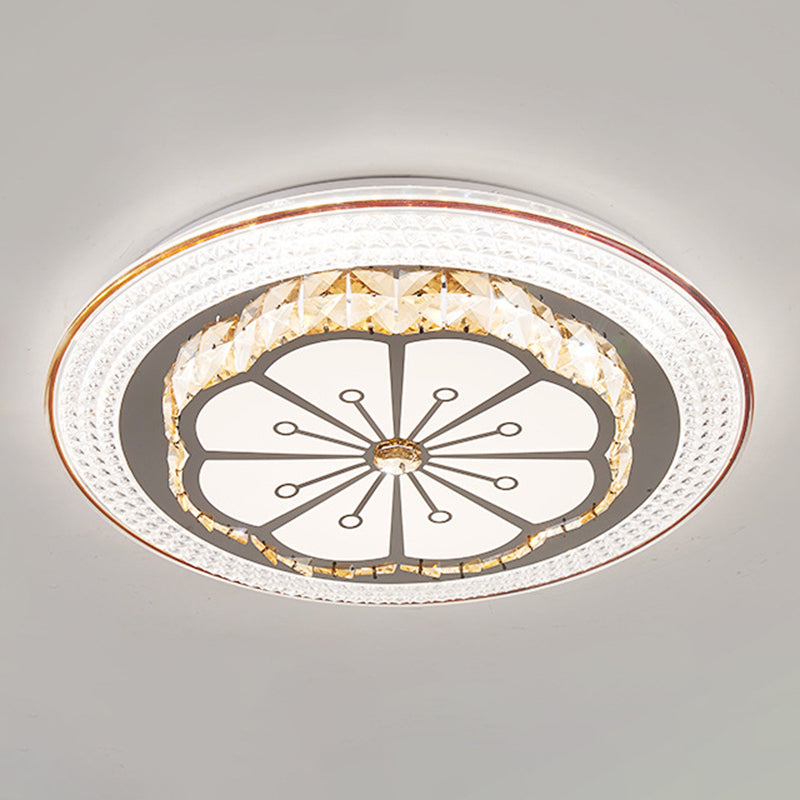 Crystal Round LED Ceiling Lamp Modern Style Flush Mount Light for Bedroom