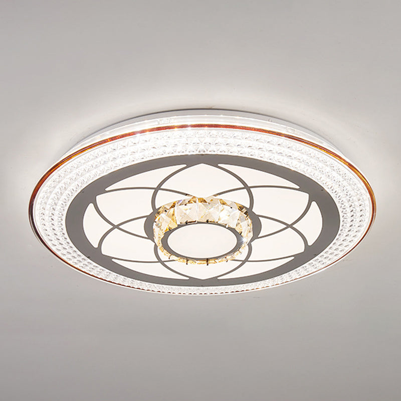 Crystal Round LED Ceiling Lamp Modern Style Flush Mount Light for Bedroom