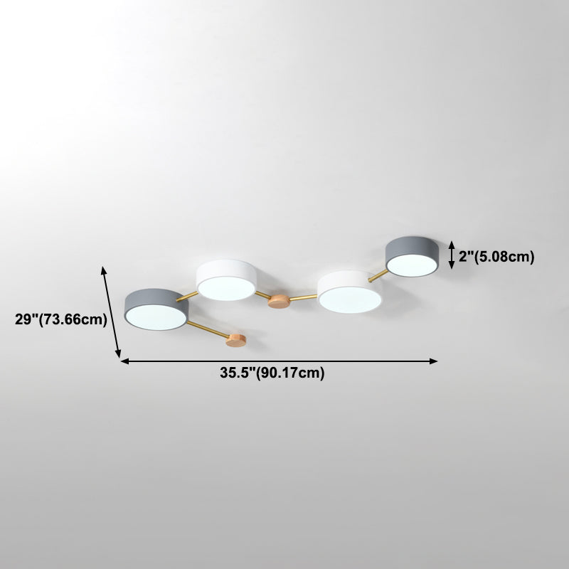 Nordic LED Flush Mount Big Dipper Shaped Bedroom Ceiling Light