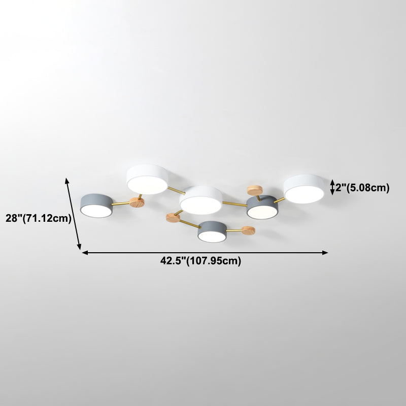 Nordic LED Flush Mount Big Dipper Shaped Bedroom Ceiling Light