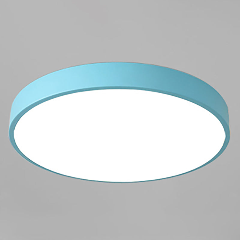 1 Light Round Flush Mount Light Modern Style Metal Flush Mount Lamp