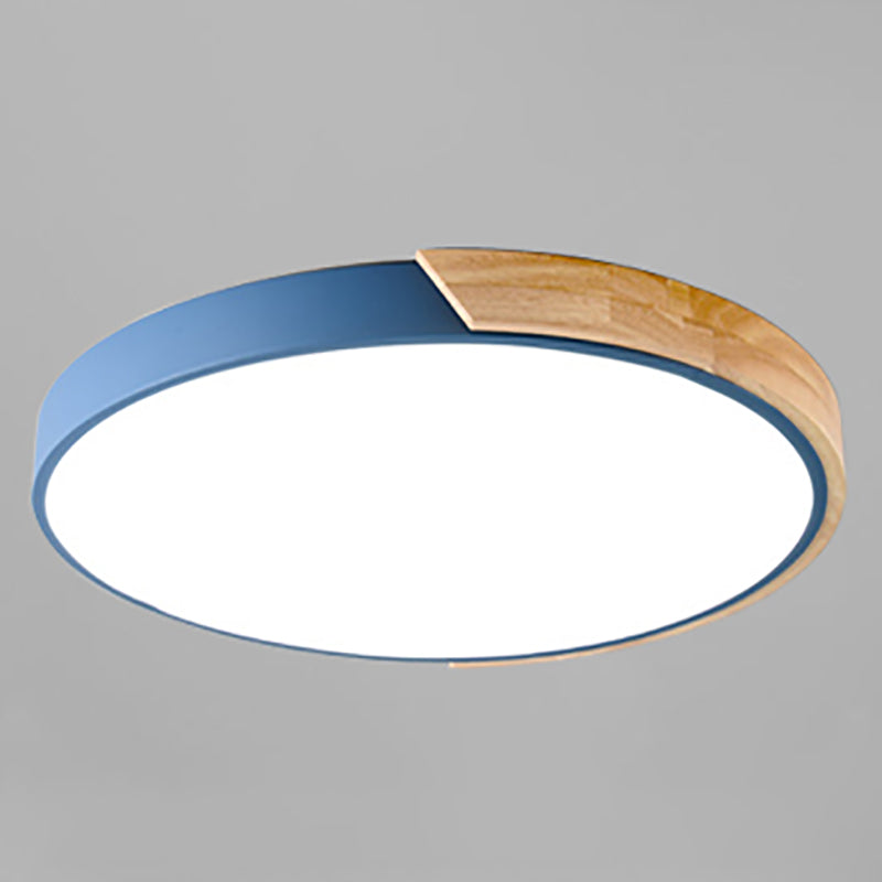 1 Light Round Flush Mount Light Modern Style Metal Flush Mount Lamp