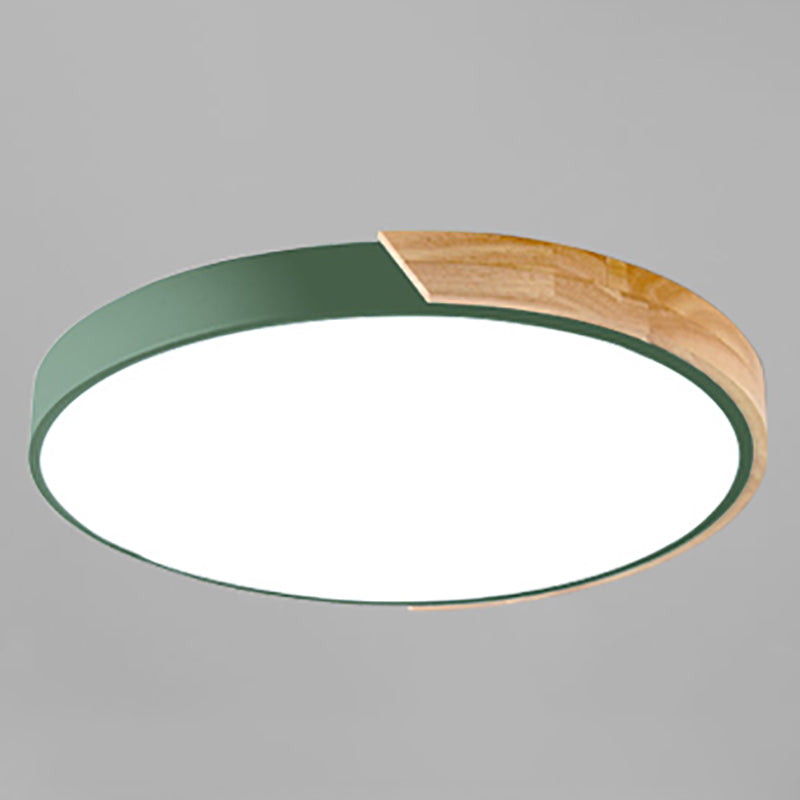 1 Light Round Flush Mount Light Modern Style Metal Flush Mount Lamp