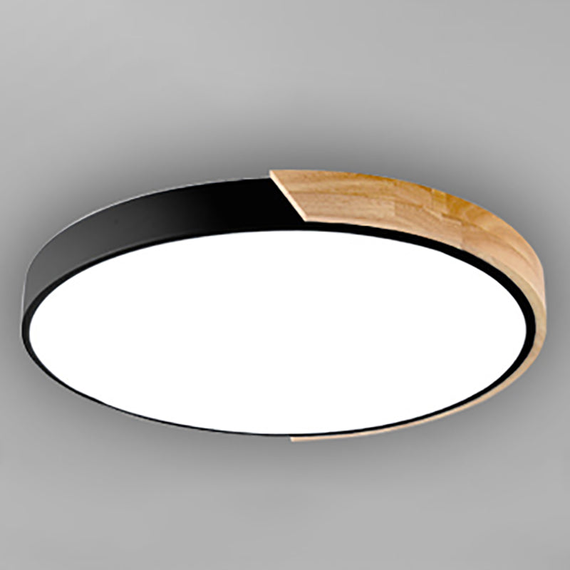 1 Light Round Flush Mount Light Modern Style Metal Flush Mount Lamp