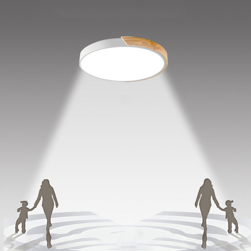 1 Light Round Flush Mount Light Modern Style Metal Flush Mount Lamp