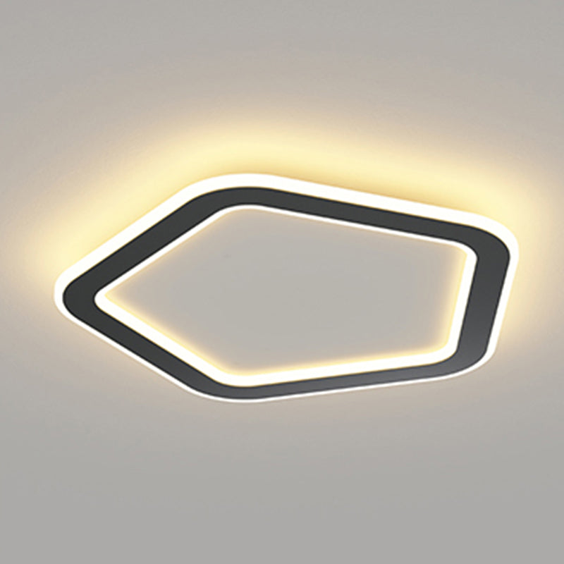 Metal Geometric Shape Flush Mount Light Modern 1-Light Flush Mount Ceiling Light