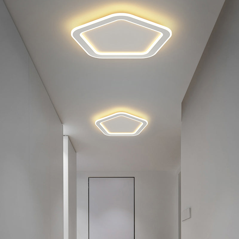 Metal Geometric Shape Flush Mount Light Modern 1-Light Flush Mount Ceiling Light