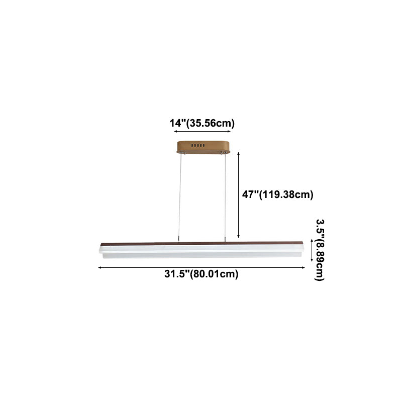 Simple LED Island Light Modern Style Metal Hanging Light for Dining Room