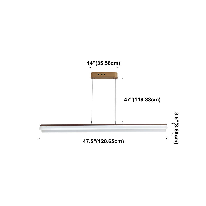 Simple LED Island Light Modern Style Metal Hanging Light for Dining Room