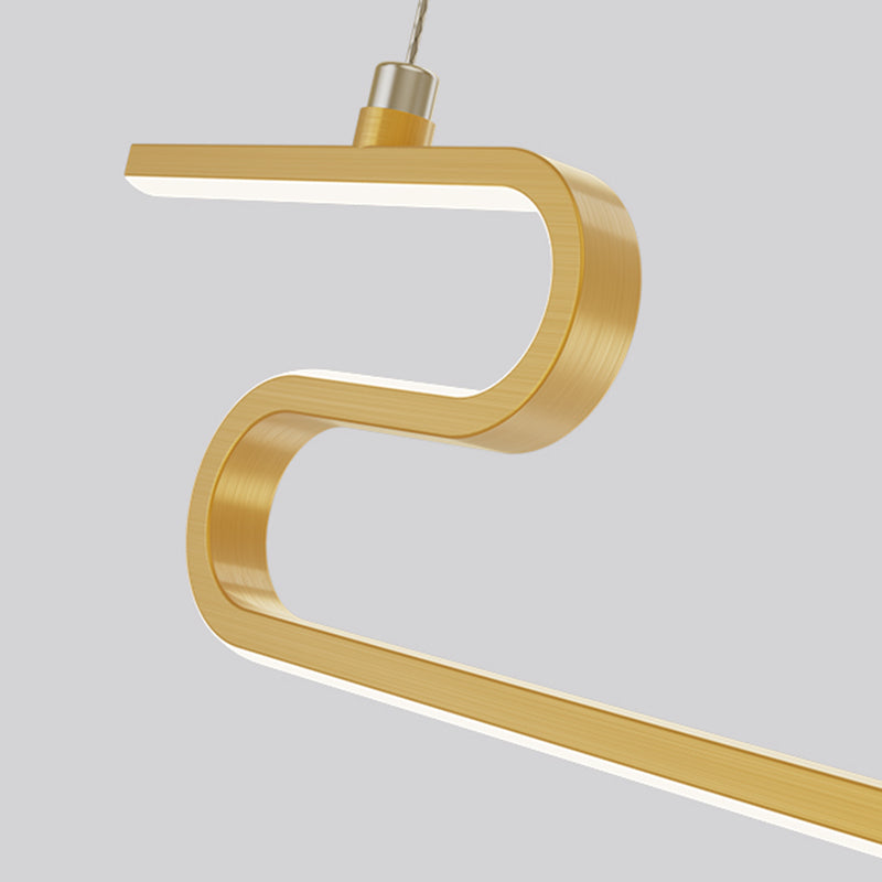 Contemporary Linear Pendant Lighting Fixtures Metal 2 Light Island Light Fixtures