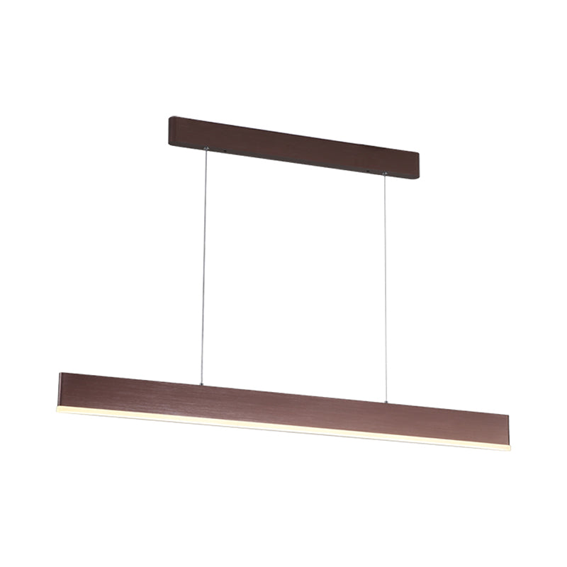 Contemporary Style Linear Shape Island Light Metal 1 Light Island Pendant Light in Brown