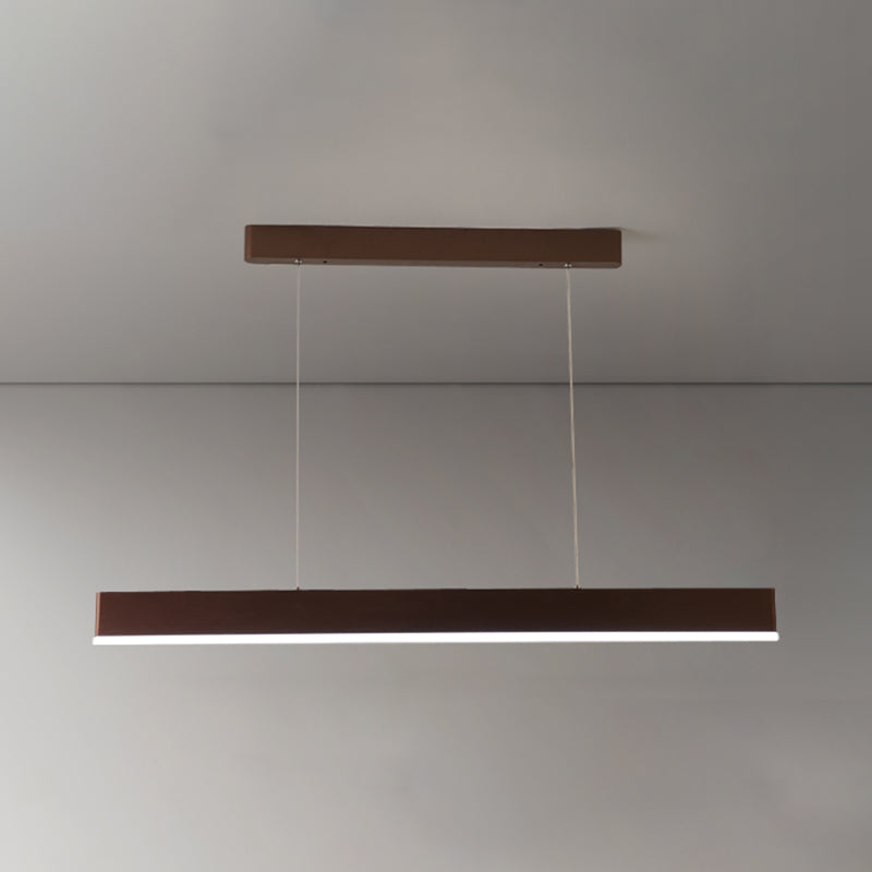 Contemporary Style Linear Shape Island Light Metal 1 Light Island Pendant Light in Brown