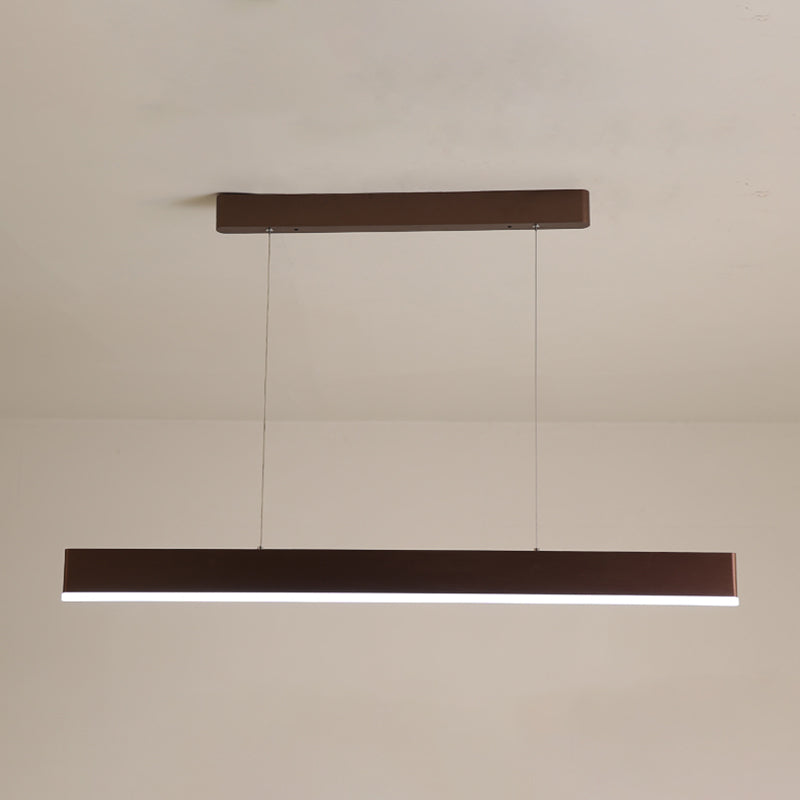 Contemporary Style Linear Shape Island Light Metal 1 Light Island Pendant Light in Brown