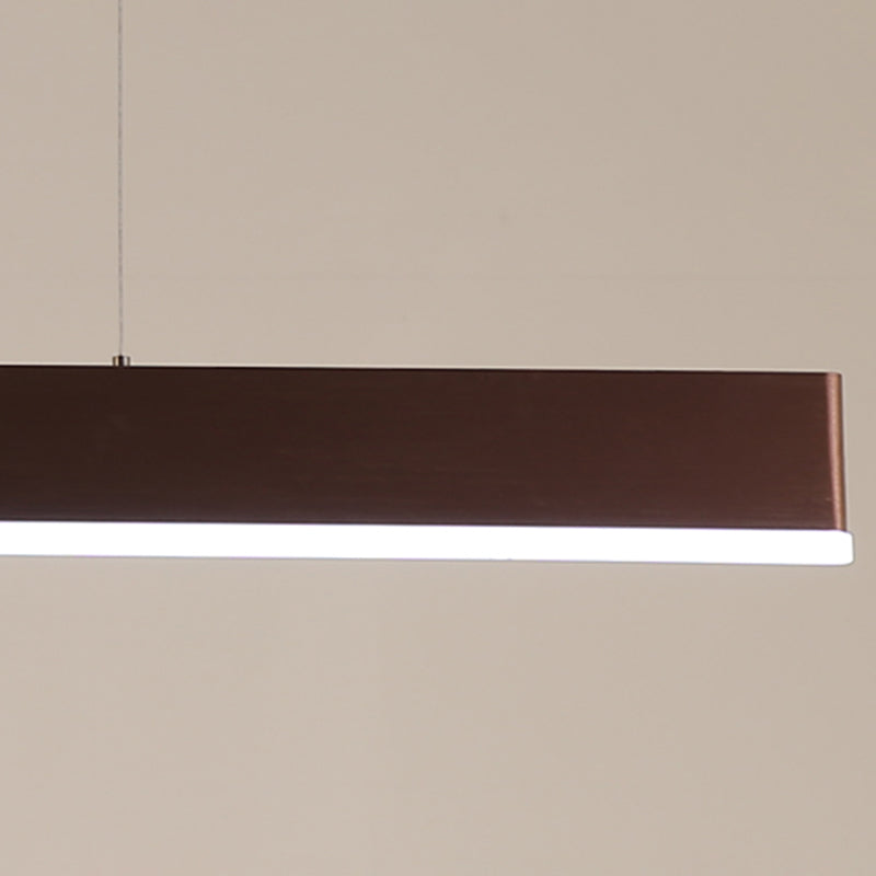 Contemporary Style Linear Shape Island Light Metal 1 Light Island Pendant Light in Brown