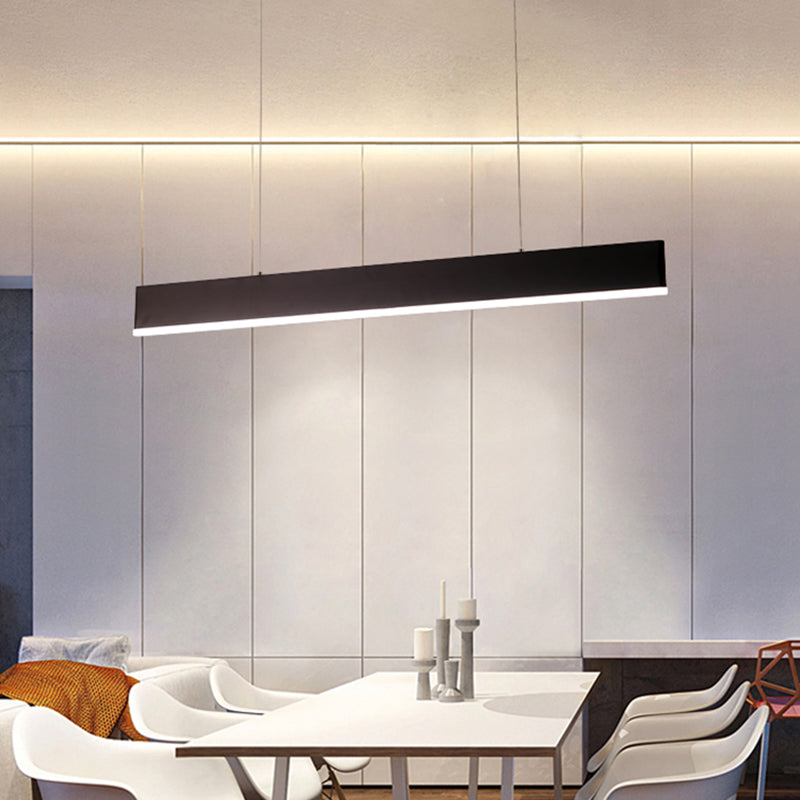 Contemporary Style Linear Shape Island Light Metal 1 Light Island Pendant Light in Brown