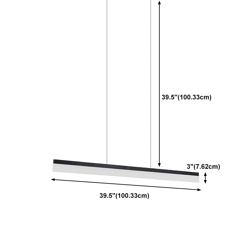Linear LED Island Lighting Fixture Modern Style Hanging Light for Dining Room