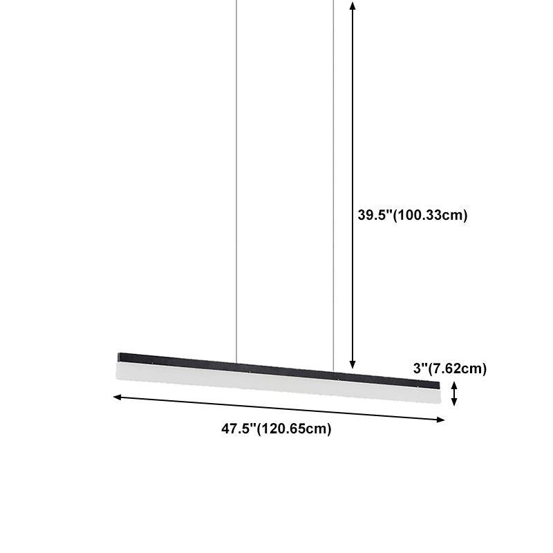 Linear LED Island Lighting Fixture Modern Style Hanging Light for Dining Room