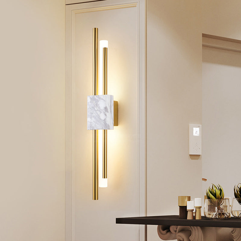 Stone Cylinder Wall Mounted Lamps Modern Style 1 Light LED Wall Sconce